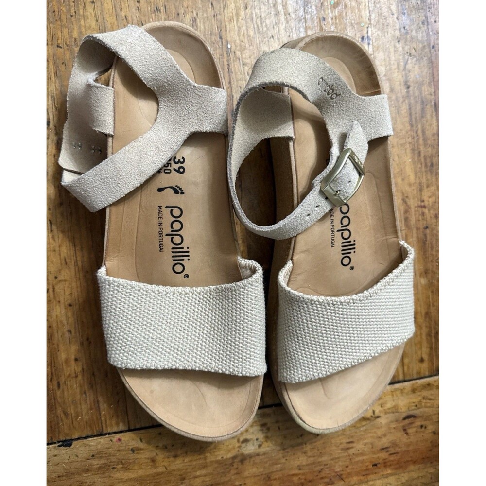 Papillio Women's Beige Suede Strappy Sandals Ankle/Adjustable Strap EU39 NW
